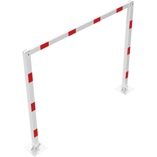 Height restriction barriers | stationary | fixed, 100 x 100 mm, to be fixed by plugs | total width: 3000 mm | clear height: approx. 2300 mm